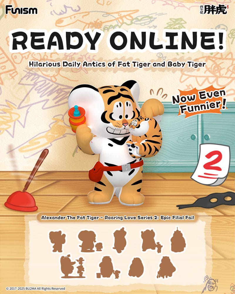 Alexander The Fat Tiger Blind Box Minifiguren Roaring Love Series 2: Epic Filial Fabil 7 cm Display (8)