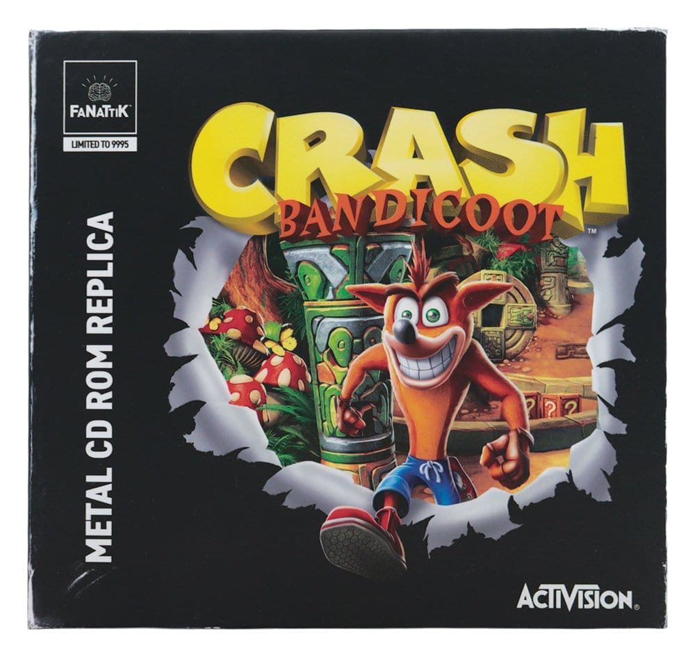Crash Bandicoot Replik Metal CD-ROM Collectible Limited Edition 11 cm