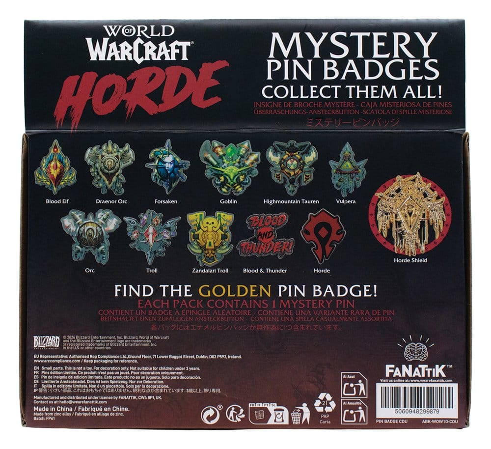 World of Warcraft Mystery Ansteck-Pins Horde Blind Box Display (12)