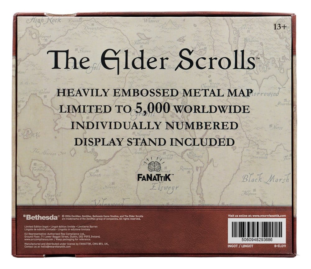 The Elder Scrolls Replik Metal Map of Tamriel Limited Edition 15 x 13 cm