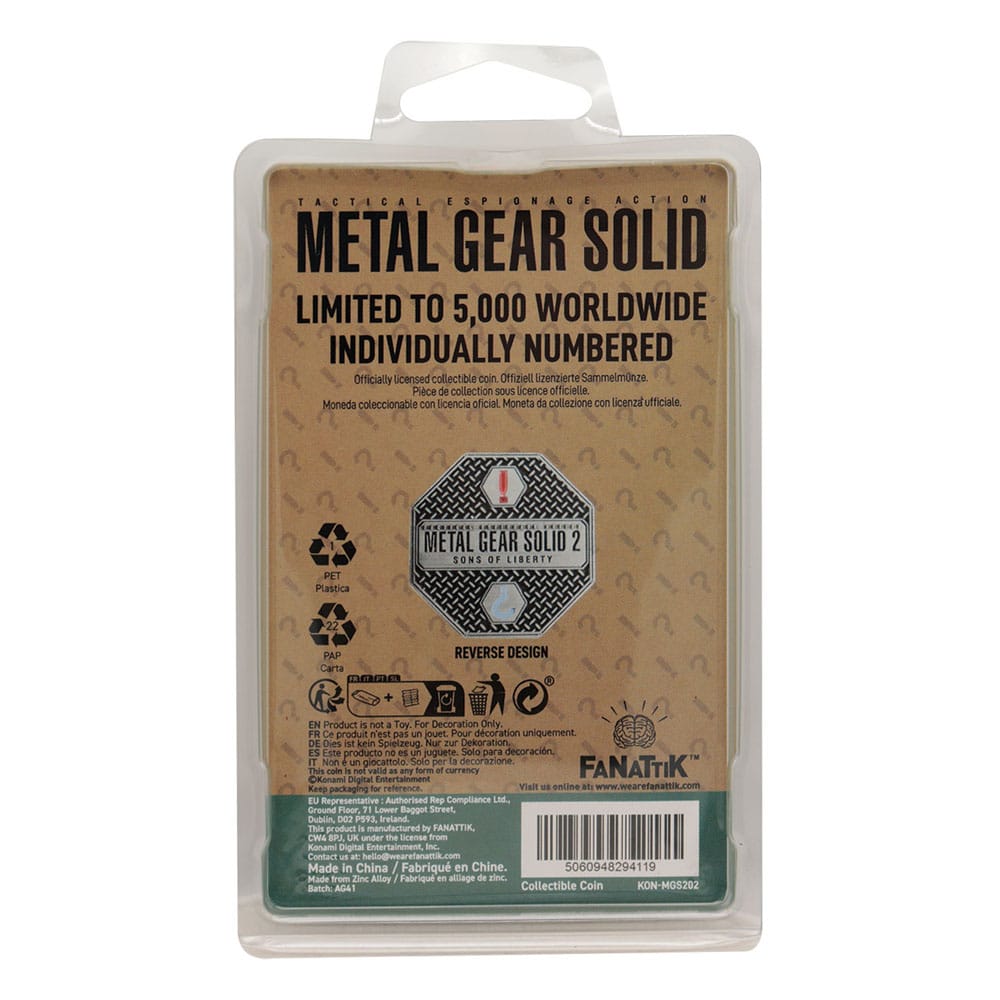 Metal Gear Solid 2 Sammelmünze Raiden Limited Edition