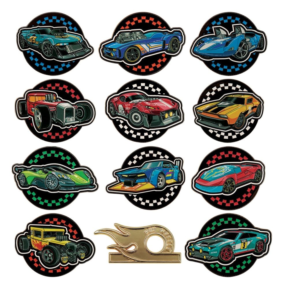 Hot Wheels Mystery Ansteck-Pins Blind Box Display (12)