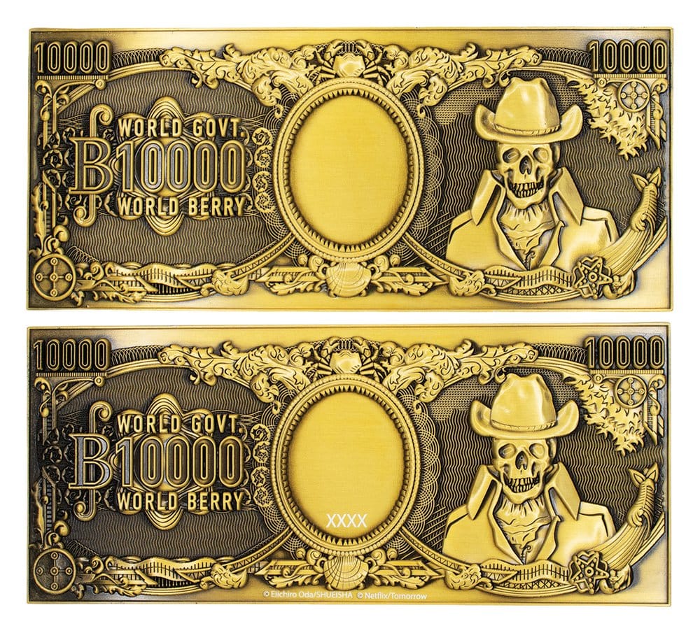 One Piece Replik 10.000 World Berry Metall-Banknote 6 x 15 cm
