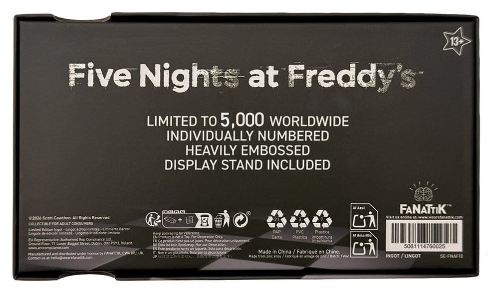 Five Nights at Freddy’s Replik Pizzaplex Opening Night Ticket Limited Edition 16 x 8 cm