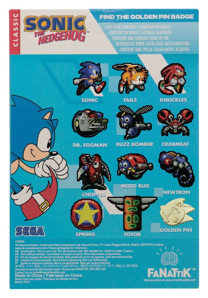Sonic The Hedgehog Mystery Ansteck-Pins Blind Box Display (12)