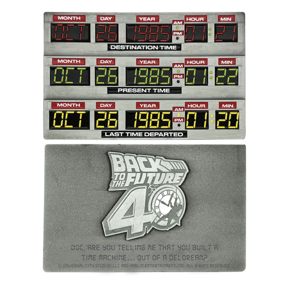 Zurück in die Zukunft Metallbarren 40th Anniversary Time Circuits Limited Edition
