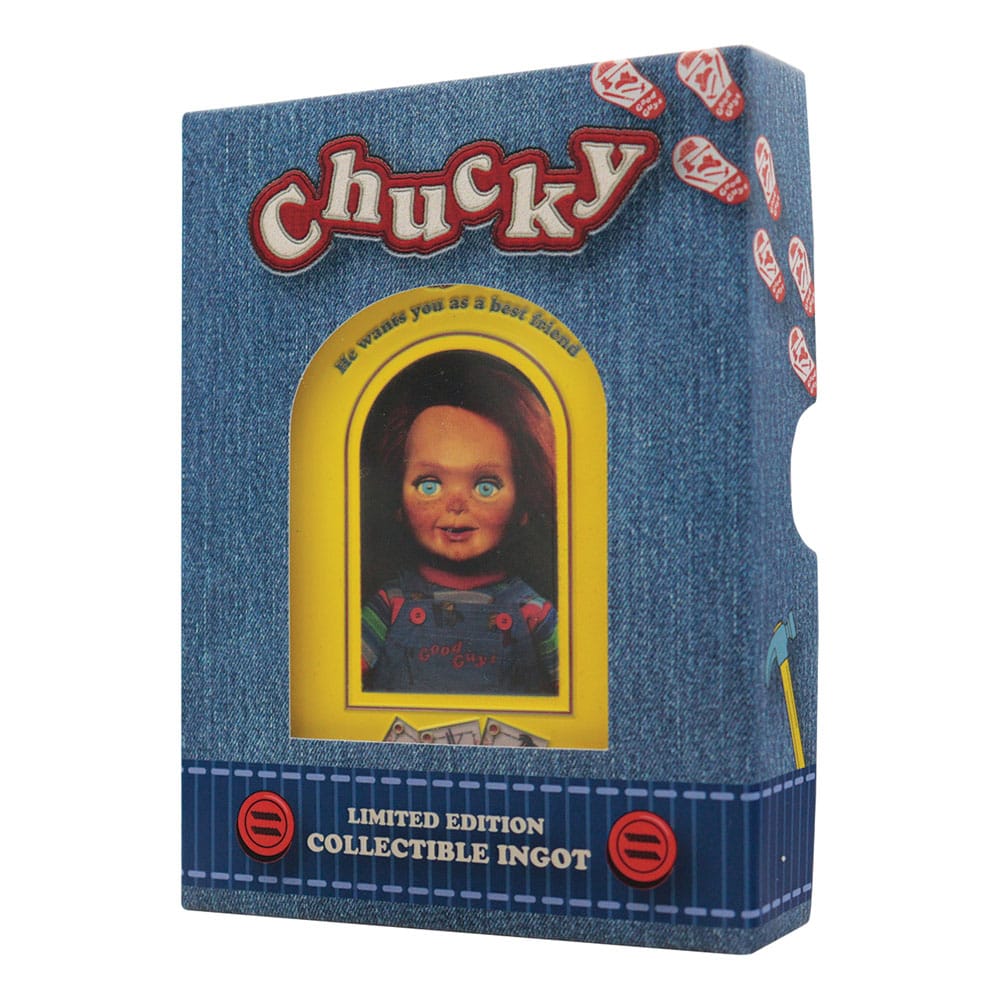Chucky Die Mörderpuppe mit Spell Card Metallbarren Chucky Limited Edition