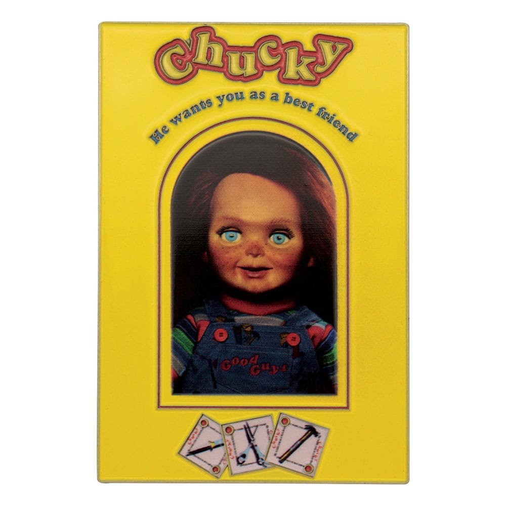 Chucky Die Mörderpuppe mit Spell Card Metallbarren Chucky Limited Edition