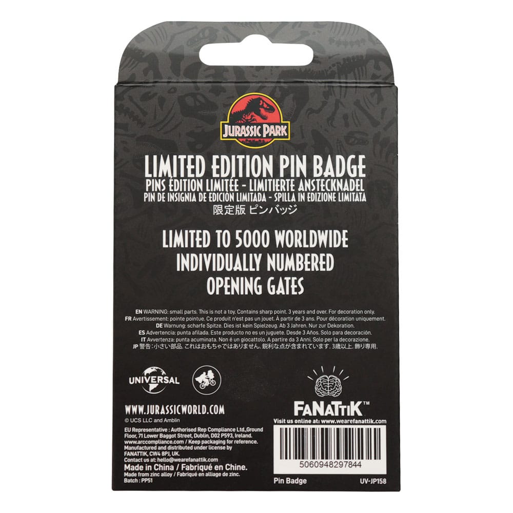 Jurassic Park Ansteck-Pin Gates Hinged