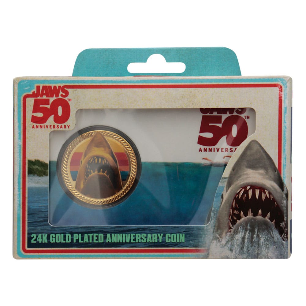 Jaws Sammelmünze 50th Anniversary 24k Gold Plated Limited Edition