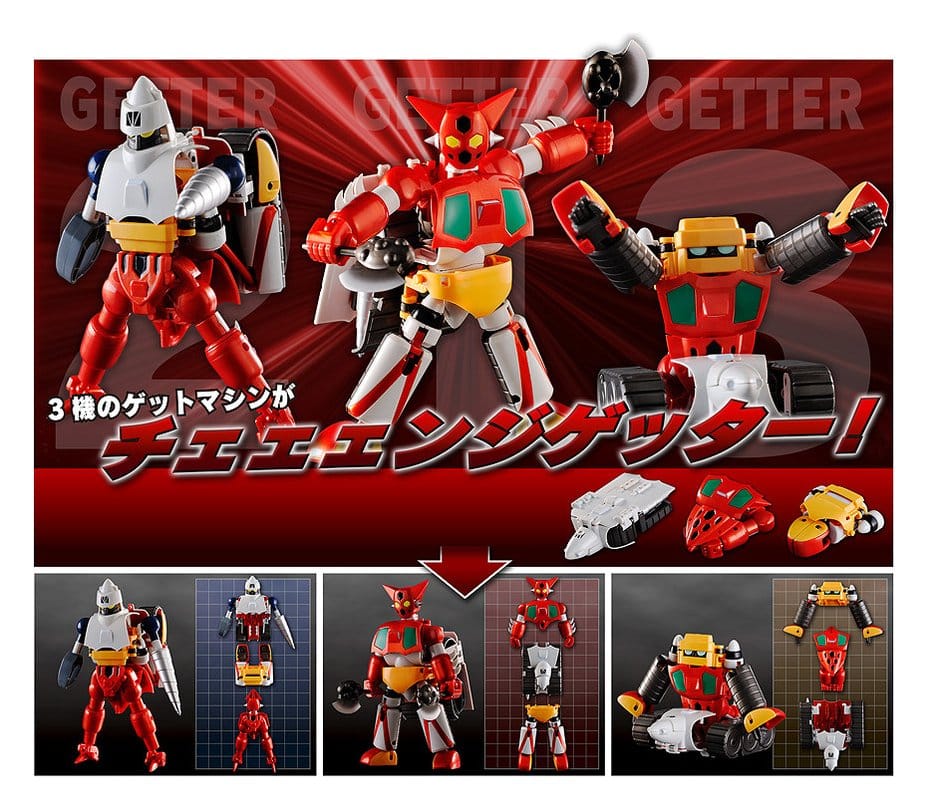 Getter Robo Actionfiguren 3er-Set Dynamic Change Getter Robo 12 cm