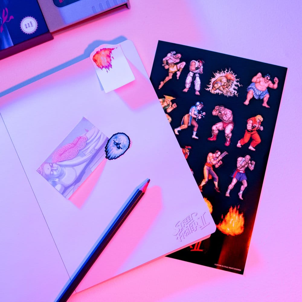Street Fighter Premium Notizbuch mit Haftnotizen und Hülle A5