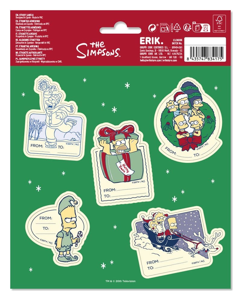 Die Simpsons Selbstklebende Weihnachtsetiketten Premium (10)