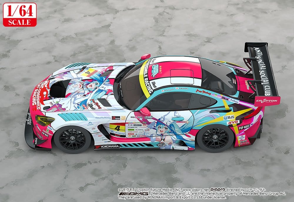 Hatsune Miku GT Project Fahrzeug 1/64 AMG 2024 Season Opening Ver. 7 cm