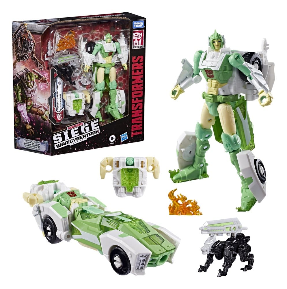 Transformers Generations War for Cybertron: Siege Deluxe Class Actionfigur WFC-S15 Autobot Greenlight & Battle Masters Dazzlestrike 14 cm