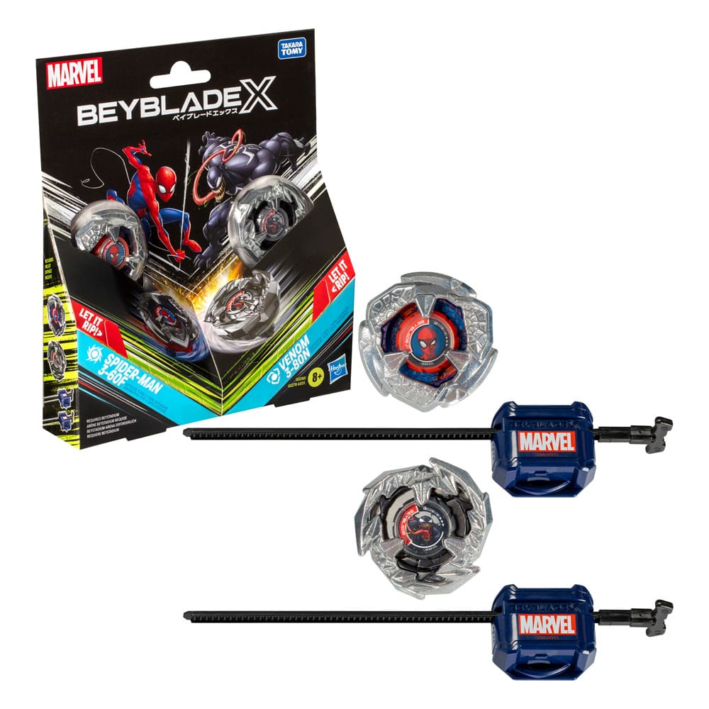 Beyblade X Marvel Collab Spider-Man 3-60F vs. Venom 3-80N