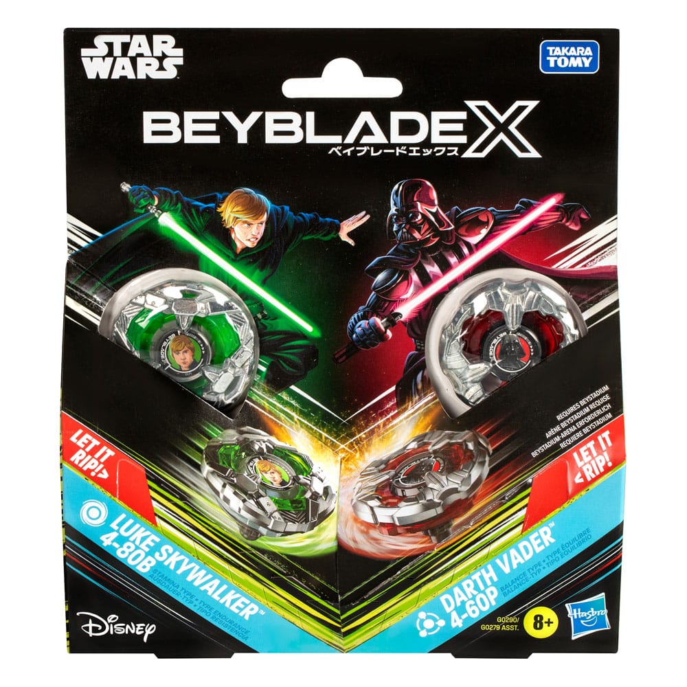 Beyblade X und Star Wars Collab Luke Skywalker 4-80B vs. Darth Vader 4-60B