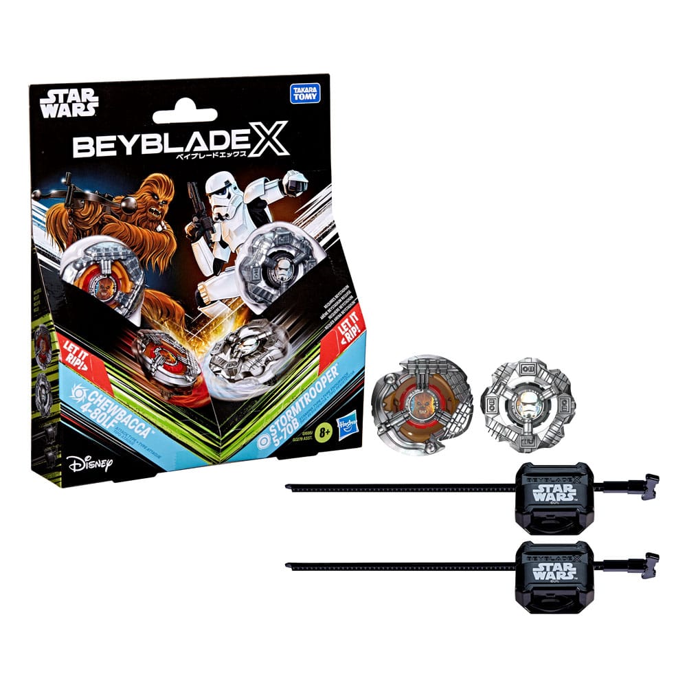 Beyblade X und Star Wars Collab Chewbacca 4-80LF vs. Stormtrooper 5-70B