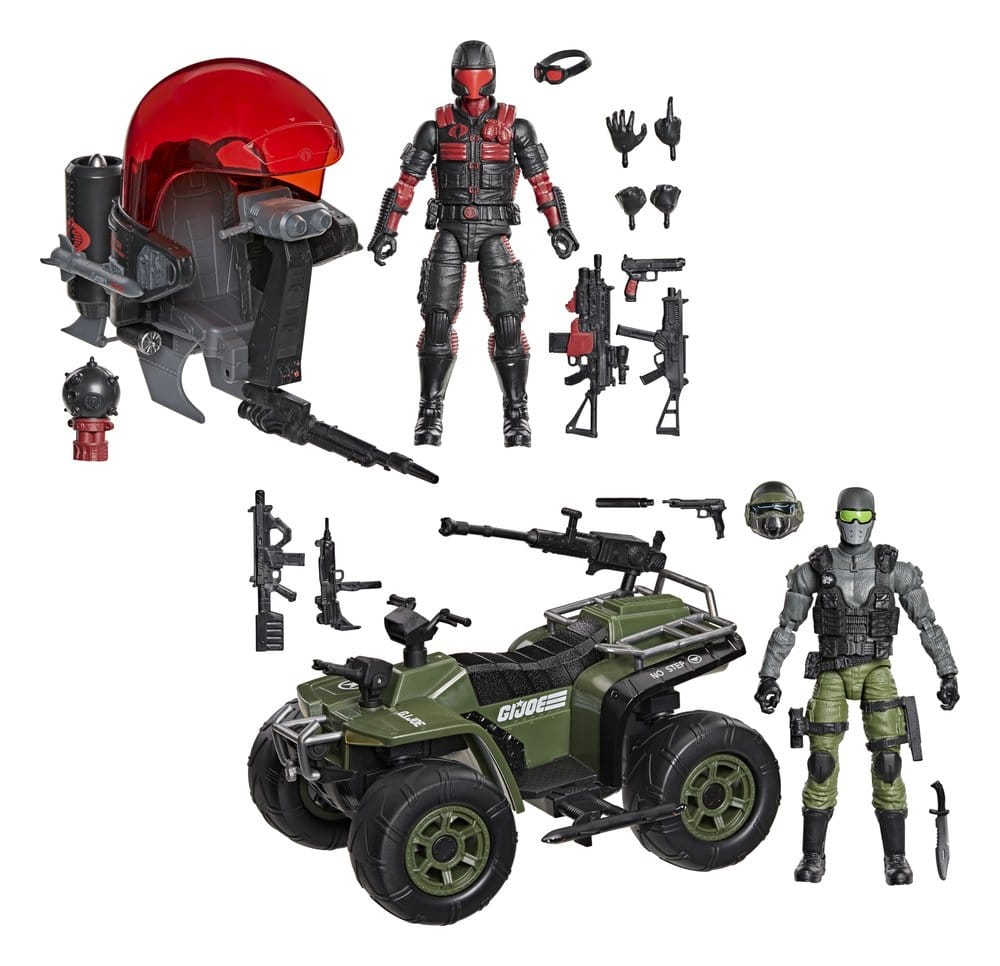 G.I. Joe Classified Series Actionfiguren & Fahrzeuge Set Snake Eyes & Varmint ATV vs. Stealth Viper & Cobra Stealth Flight Pod (Trubble Bubble) 15 cm