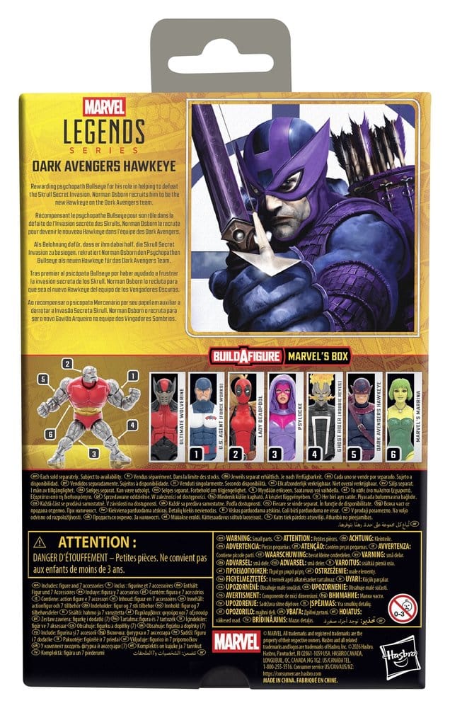 Marvel Legends Actionfigur Dark Avengers Hawkeye (BAF: Marvel's Box) 15 cm