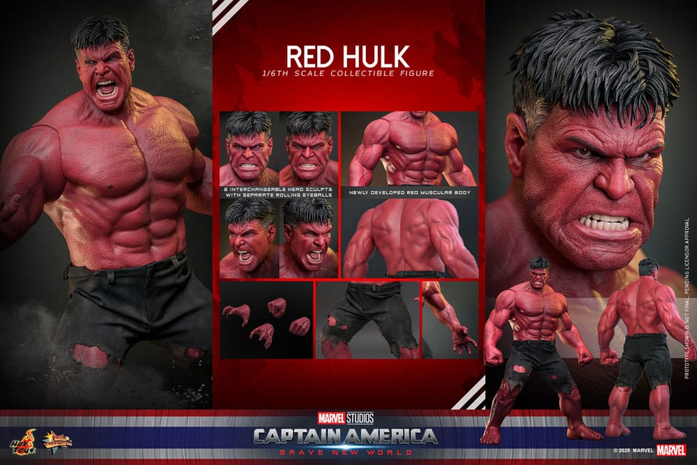 Captain America: Brave New World Movie Masterpiece Actionfigur 1/6 Red Hulk 47 cm