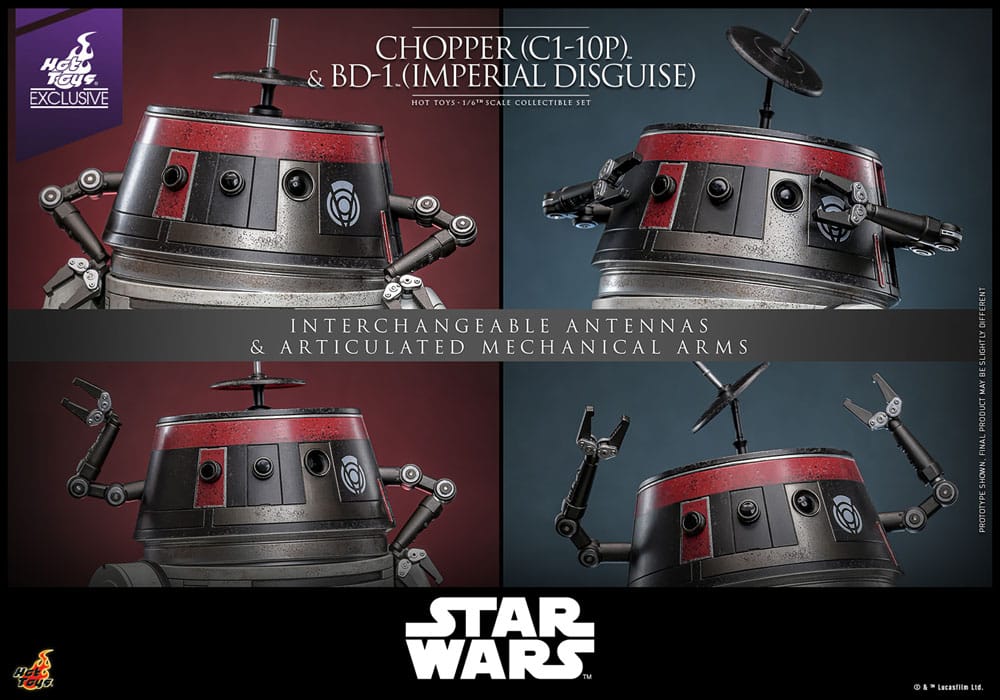 Star Wars Actionfigur Set 1/6 Chopper (C1-10P™) & BD-1™ (Imperial Disguise) 18 cm & 8 cm