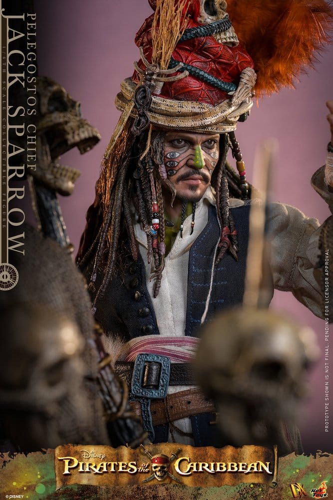 Pirates of the Caribbean - Fluch der Karibik 2 DX Actionfigur 1/6 Pelegostos Chief Jack Sparrow 30 cm