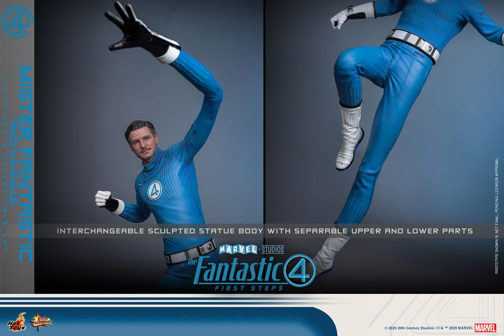 The Fantastic Four: First Steps Movie Masterpiece Actionfiguren 2er-Pack 1/6 Mister Fantastic & H.E.R.B.I.E. 30 cm