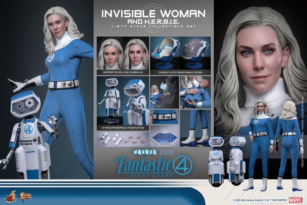 The Fantastic Four: First Steps Movie Masterpiece Actionfiguren 2er-Pack 1/6 Invisible Woman & H.E.R.B.I.E. 28 cm