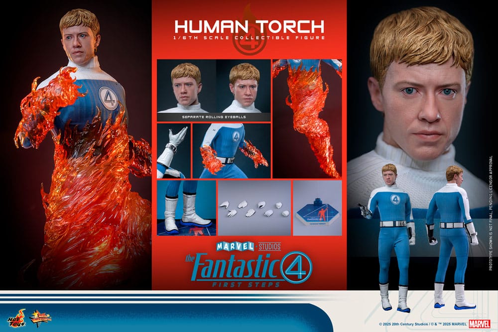 The Fantastic Four: First Steps Movie Masterpiece Actionfigur 1/6 Human Torch 30 cm