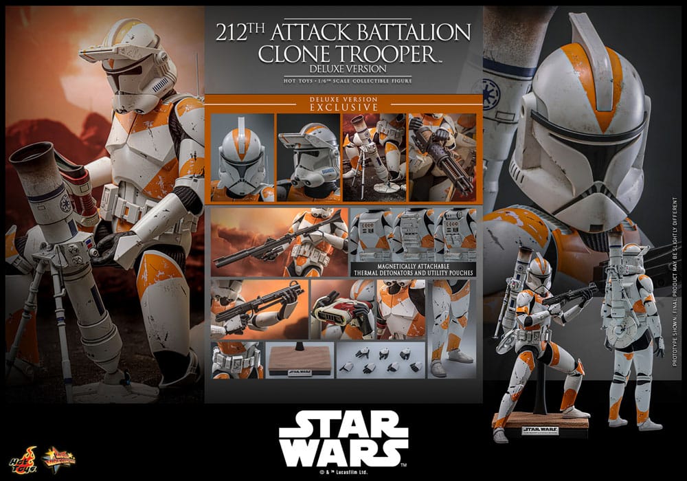 Star Wars: The Clone Wars Actionfigur 1/6 212th Attack Battalion Clone Trooper Deluxe Version 30 cm