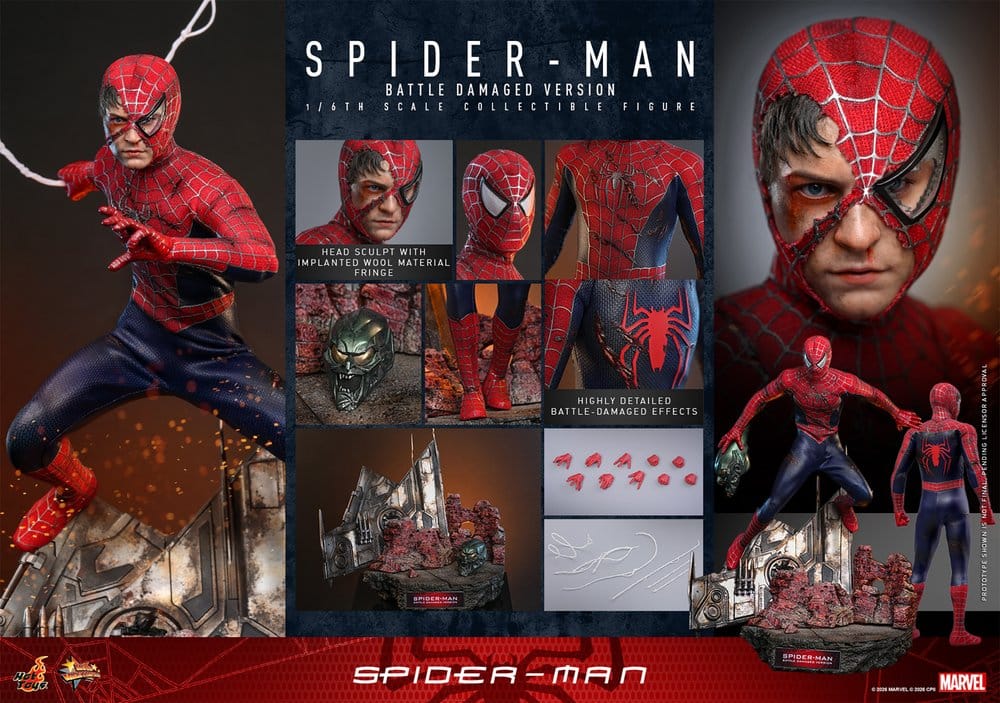 Spider-Man Movie Masterpiece Actionfigur 1/6 Spider-Man (Battle Damaged Version) 30 cm