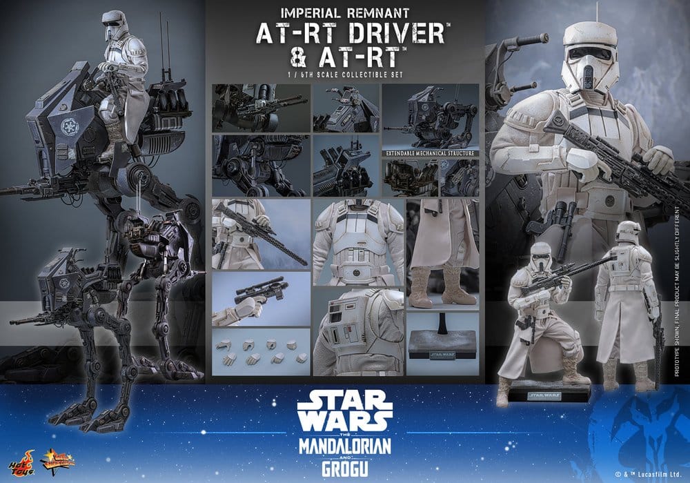 Star Wars: The Mandalorian & Grogu Movie Masterpiece Actionfiguren Set 1/6 Imperial Remnant AT-RT Driver & AT-RT 60 cm