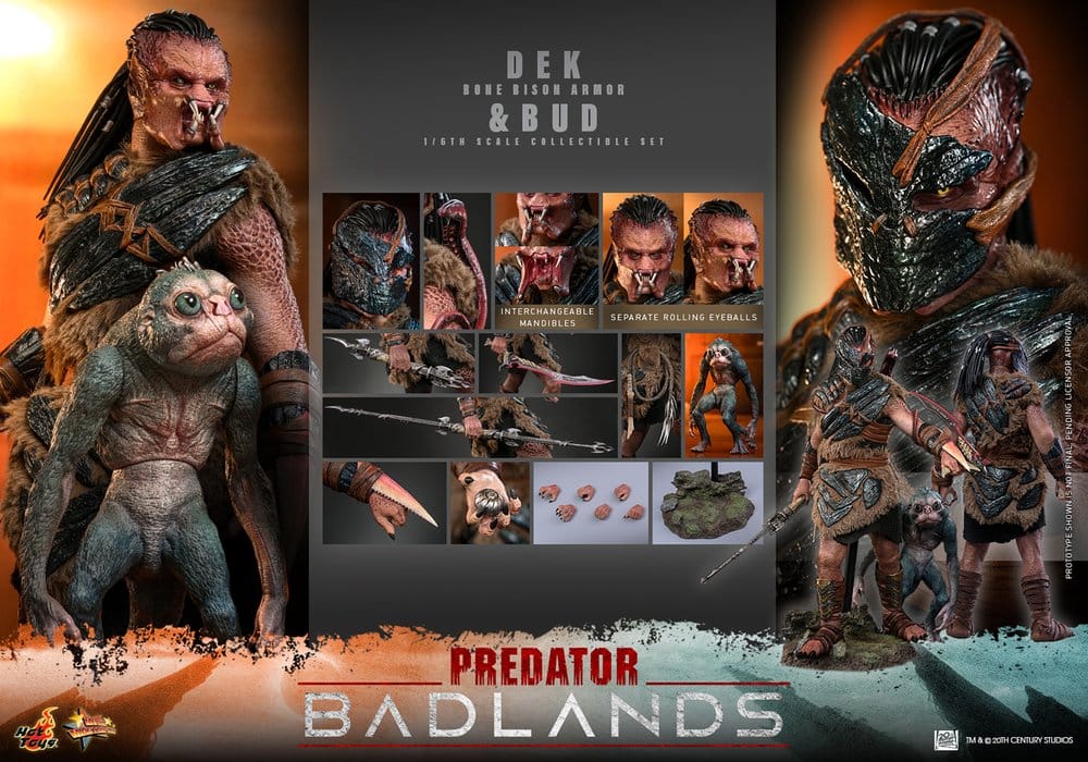 Predator: Badlands Movie Masterpiece Actionfiguren 2er-Pack 1/6 Dek (Bone Bison Armor) and Bud 31 cm