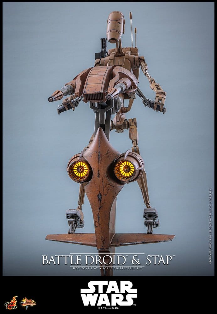 Star Wars: The Phantom Menace Movie Masterpiece Actionfiguren Set 1/6 Battle Droid & STAP 32 cm