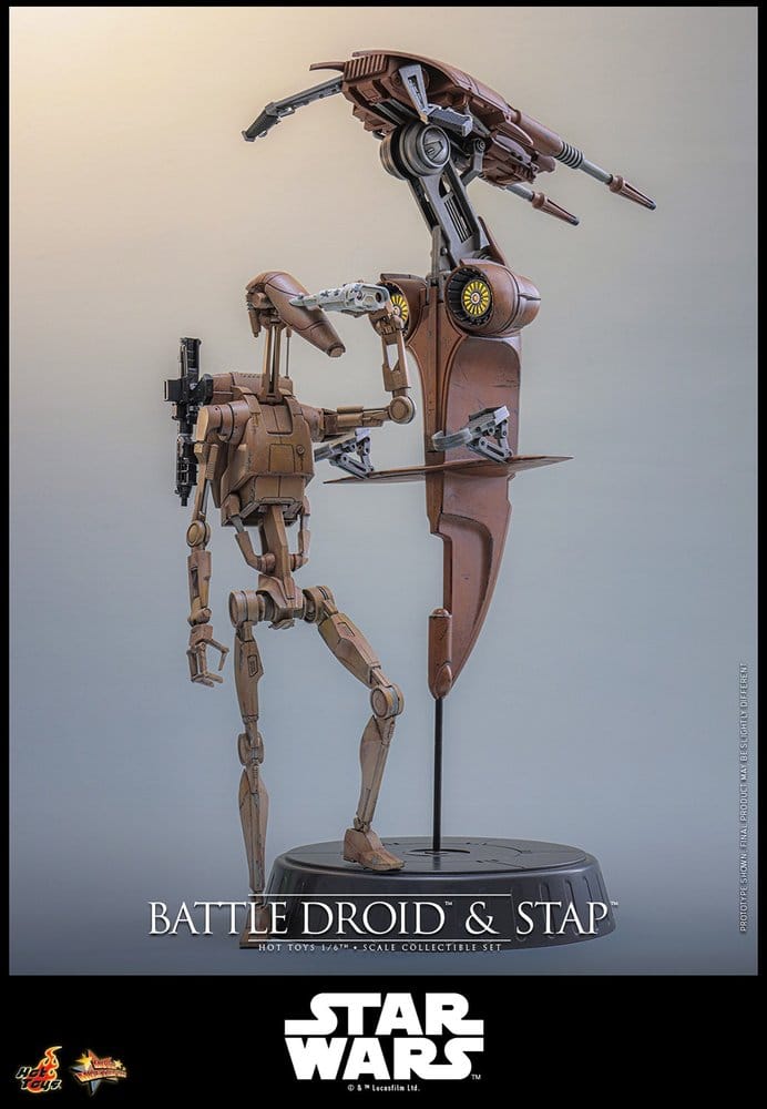 Star Wars: The Phantom Menace Movie Masterpiece Actionfiguren Set 1/6 Battle Droid & STAP 32 cm