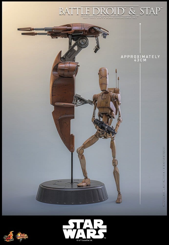 Star Wars: The Phantom Menace Movie Masterpiece Actionfiguren Set 1/6 Battle Droid & STAP 32 cm