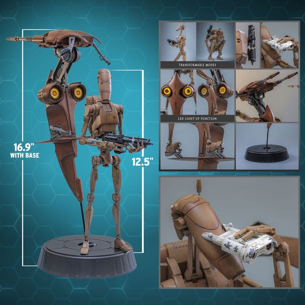 Star Wars: The Phantom Menace Movie Masterpiece Actionfiguren Set 1/6 Battle Droid & STAP 32 cm