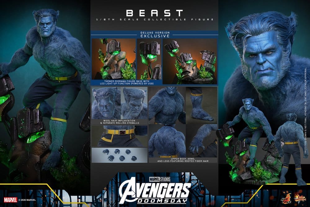 Marvel X-Men Movie Masterpiece Actionfigur 1/6 Beast (Deluxe Version) 33 cm