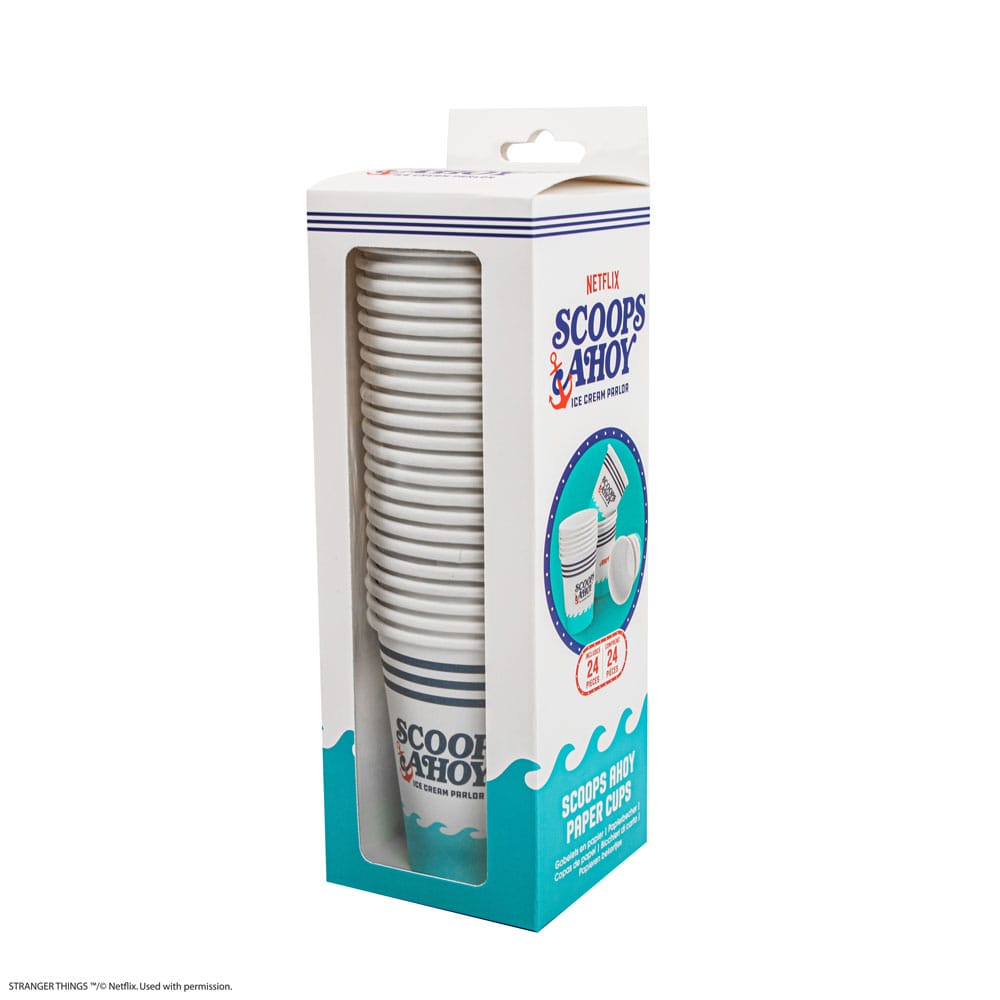 Stranger Things Set von 24 Pappbechern Scoops Ahoy