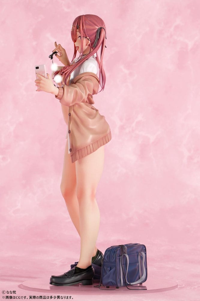 Original Character Statue 1/5 Red-Haired Gyaru-Chan Bare Face Ver. Illustration by Nanamakura 29 cm