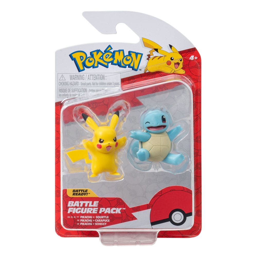 Pokémon Battle Figure First Partner Set Figuren 2er-Pack Shiggy #2, Pikachu #9