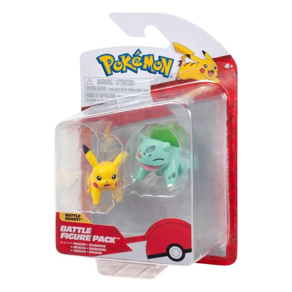 Pokémon Battle Figure First Partner Set Figuren 2er-Pack Bisasam #2, Pikachu #1