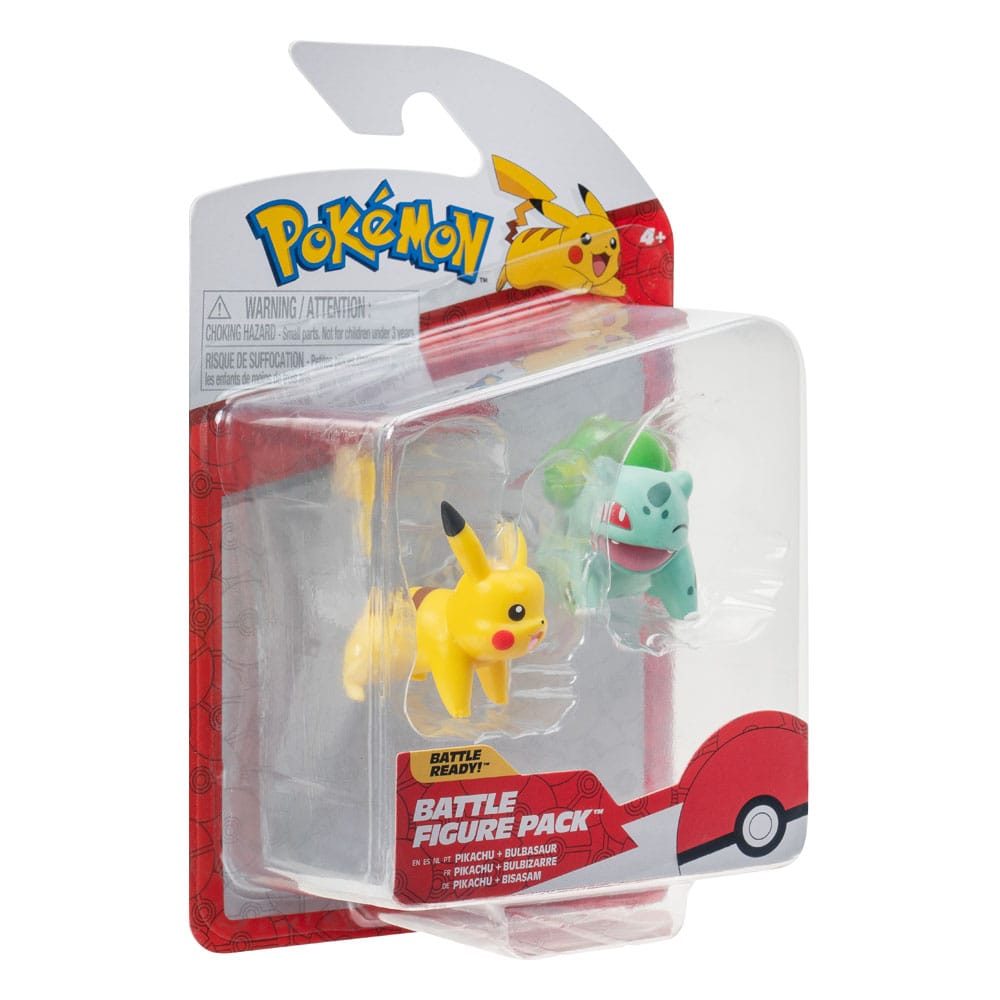 Pokémon Battle Figure First Partner Set Figuren 2er-Pack Bisasam #2, Pikachu #1