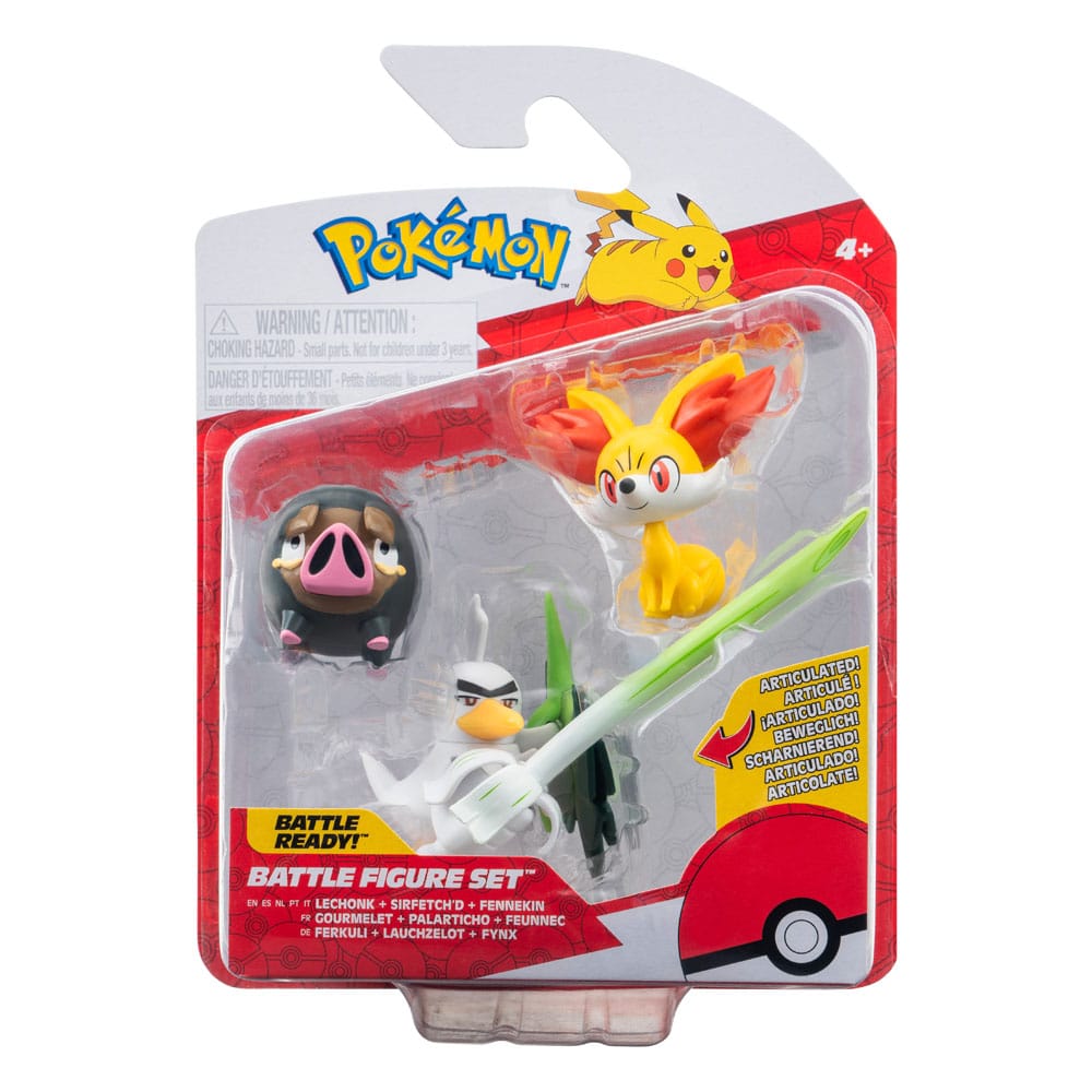 Pokémon Battle Figure Set Figuren 3er-Pack Fynx, Ferkuli, Lauchzelot 5 cm