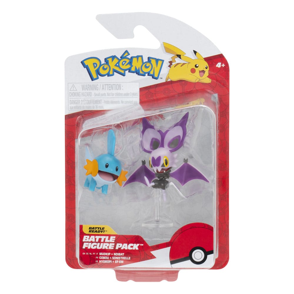Pokémon Figuren 2er-Pack Mudkip & Noibat with Stand 8 cm
