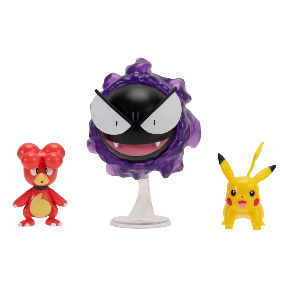 Pokémon First Partner Battle Figure Set Figuren 3er-Pack Magby, Pikachu & Nebulak
