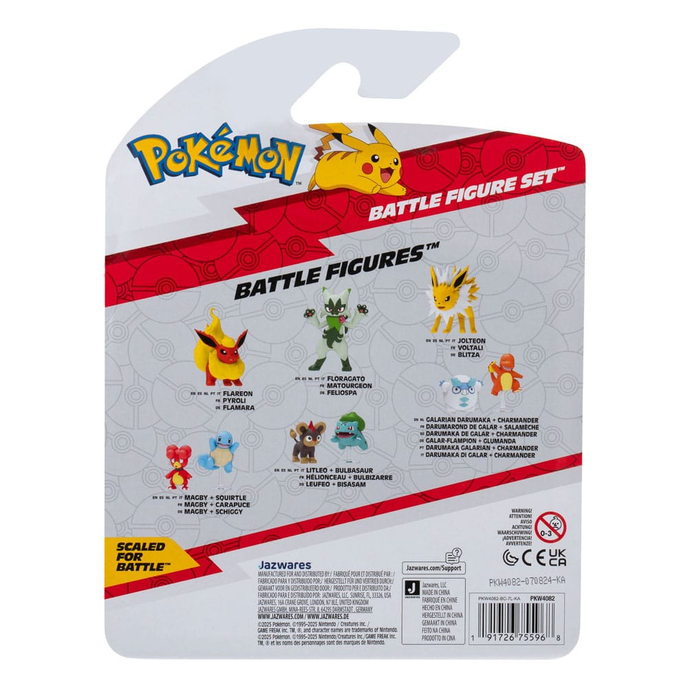 Pokémon First Partner Battle Figure Set Figuren 3er-Pack Magby, Pikachu & Nebulak