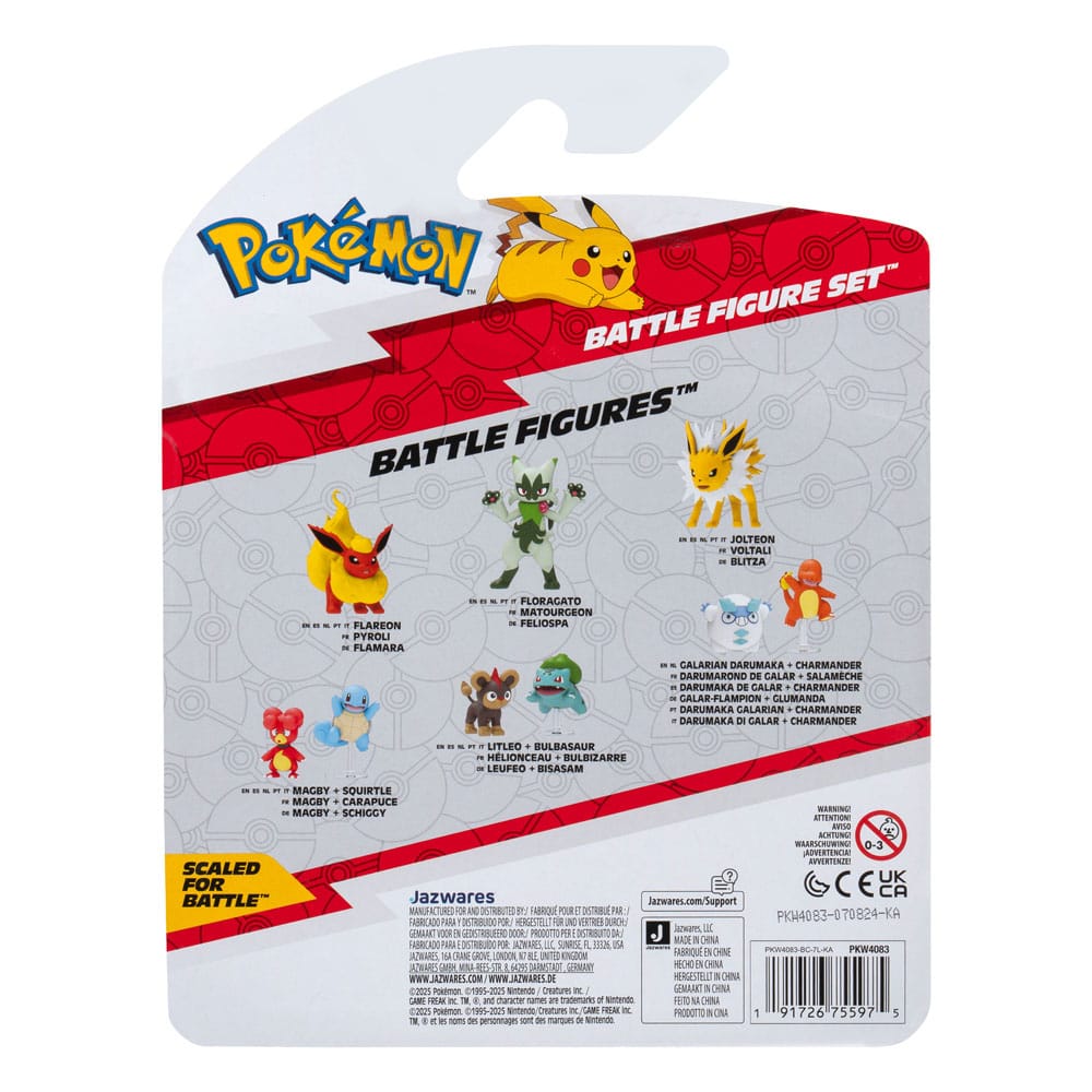 Pokémon First Partner Battle Figure Set Figuren 3er-Pack Pichu, Machollo & Snibunna