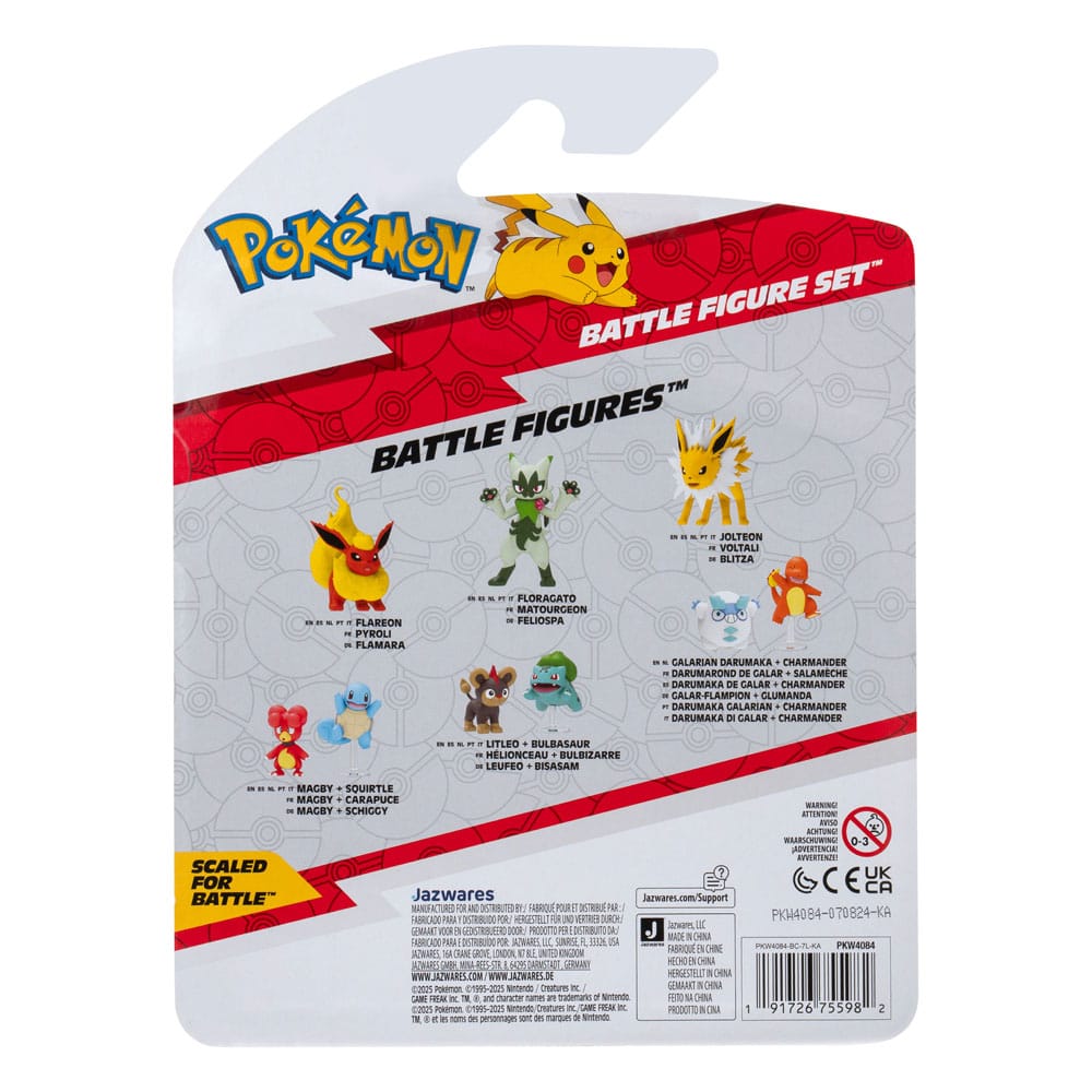 Pokémon First Partner Battle Figure Set Figuren 3er-Pack Glumanda, Unratütox & Quaputzi